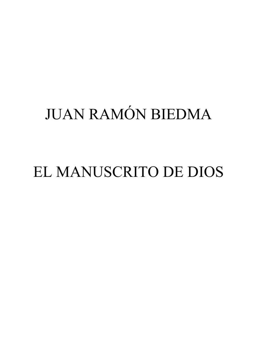 Portada de El manuscrito de Dios